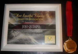 Jojo Quimpo Most Beautiful Filipino award